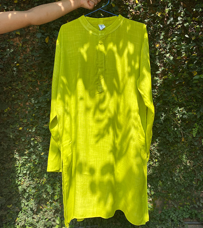 Plain Men's Kurtha Lime