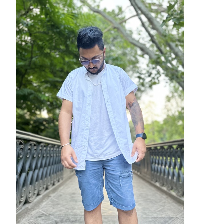 MEN's Collarless Shirt